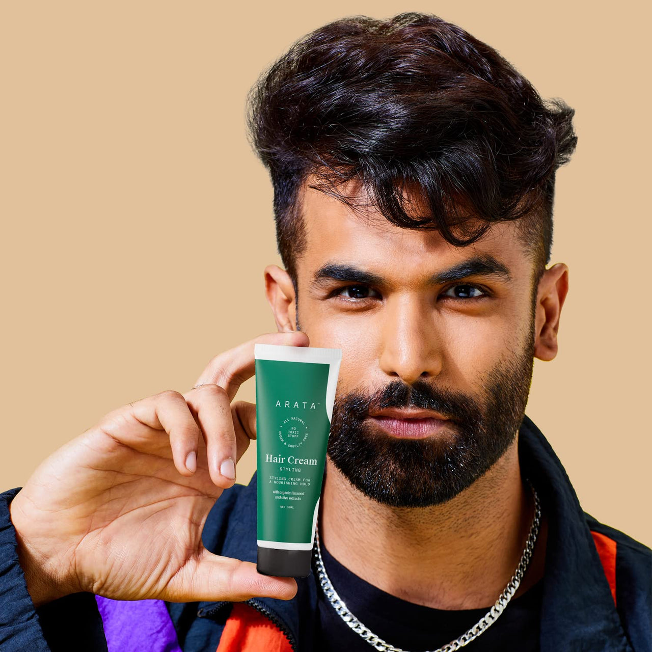 Arata Styling Combo of 2 - Styling Hair Cream (50 ML) & Styling Hair Gel (50 ML) | For Glossy & Matte Looks | Soft & Strong Hold | Defined, Frizz-Free Hair | Adds Texture & Boosts Moisture | For All Hair Types
