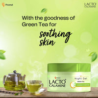 Lacto Calamine Green Tea Night Gel Moisturizer For Women | 50g x Pack of 1 | Night Cream For Oily Skin with Niacinamide & Glycolic Acid | Overnight Hydration | Sulphate & Paraben Free