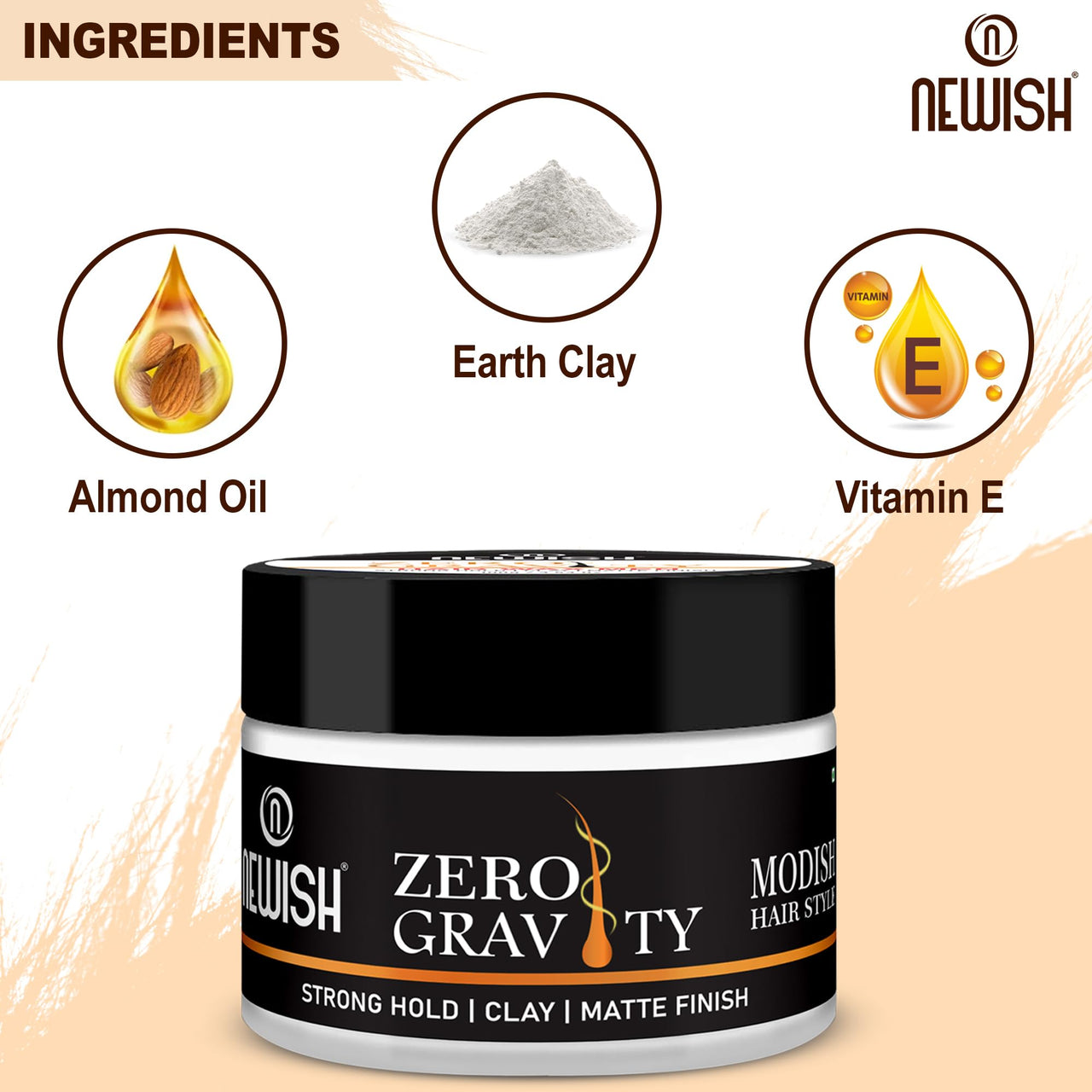 Newish Zero Gravity Hair Wax for Men | 100 gm | Strong Hold, Matte Finish, Long-Lasting | Hair Styling Wax for All Hair Types