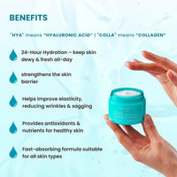Mirabelle Korea Hyaluronic + Collagen All In One Moisturizing Cream | Deep Hydration + Skin Firming | Non Sticky Water Gel | Suitable for All Skin Types | Korean Skincare Products, 100g