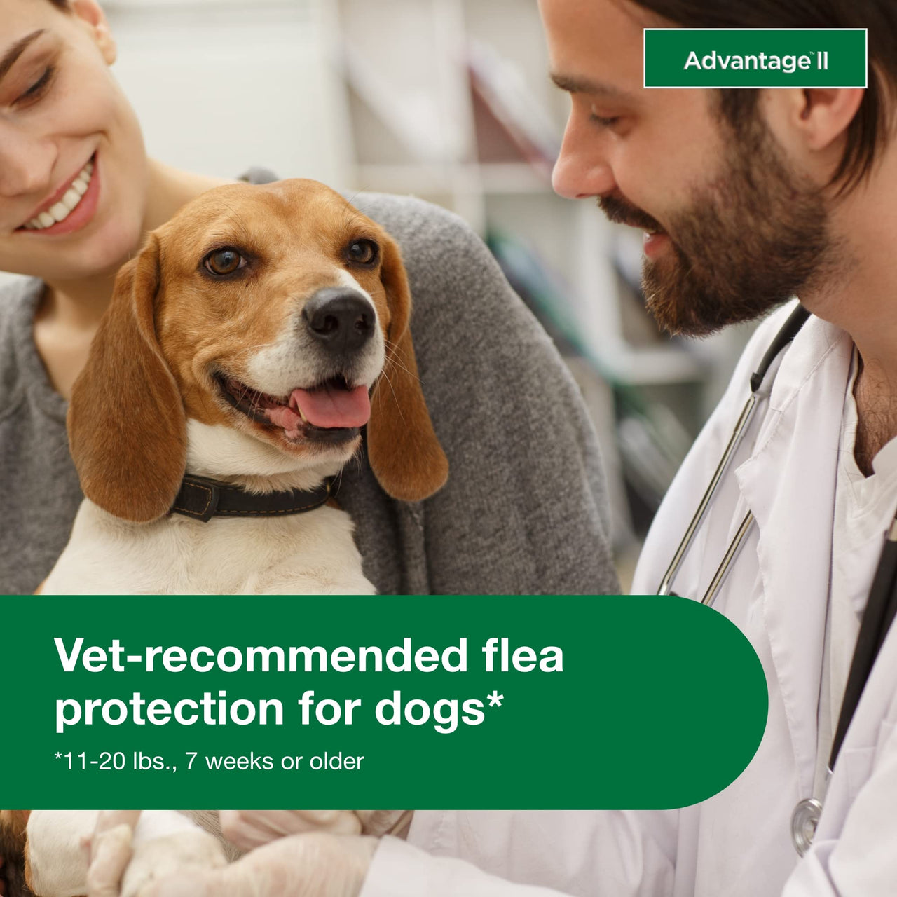 Advantage II Medium Dog Vet-Recommended Flea Treatment & Prevention | Dogs 11-20 lbs. | 4-Month Supply 4-Pack