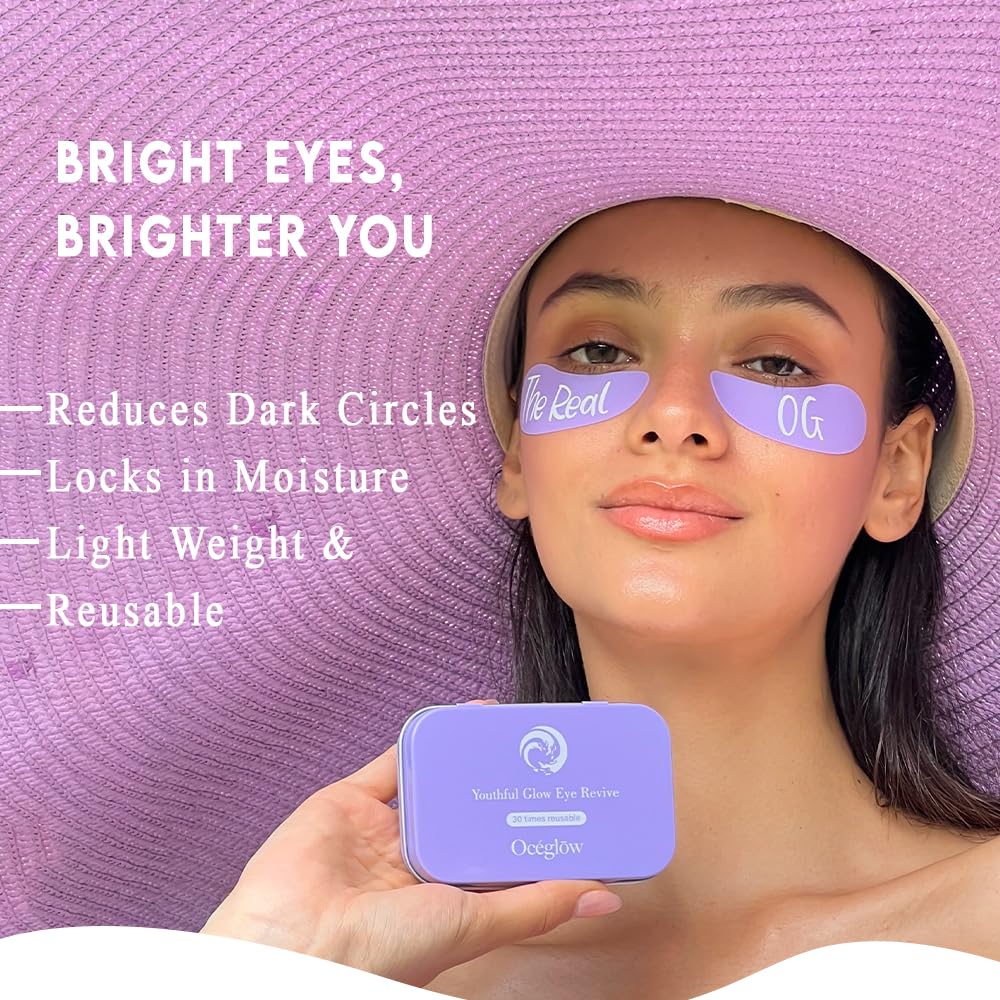 OCEGLOW-Powerful Marine Extracts Youthful Glow Eye Revive Under Eye Patch | Reduces Dark Circles, Puffiness & Fine Lines | Hydrates & Refreshes Under Eye Area | For Radiant & Youthful Eyes, 30 Grams