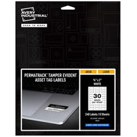 Avery White Asset Tag Labels, 3/4