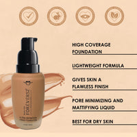 Daily Life Forever52 Ultra Definition Liquid Foundation|24-Hour Wear, Medium to High Coverage, Pore-Minimizing & Mattifying, Anti-Aging, Satin-Like Finish|Ideal for Medium Skin (Caramel,30ml)