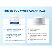 Be Bodywise 12% AHA Body Scrub | Exfoliating Scrub with Glycolic Acid & Lactic Acid | Smoothens Strawberry Skin & Rough Bumps | Oat & Aloe Extract for Hydration | Vitamin E for Skin Protection | 300g