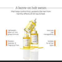 Minimalist SPF 30 Hair Serum for Frizzy Hair With Keratin, Argan Oil & Ceramides | Heat Protection, Smoothens & Protects From UV | Lightweight Leave-In for Women & Men | 50 ml