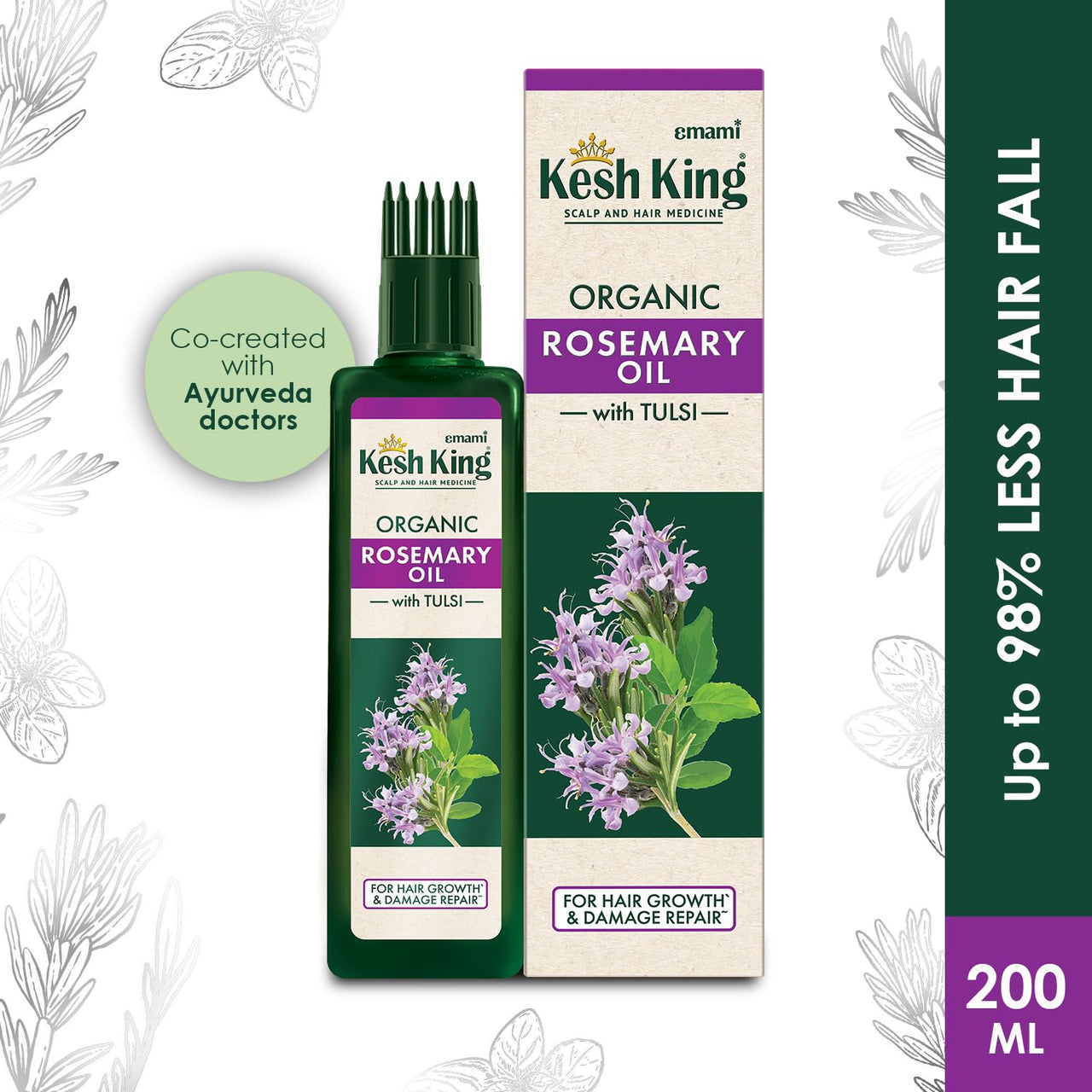 Kesh King Rosemary Oil With Tulsi | For Hair Growth & Damage Repair |Boosts Hair Growth - 200ml