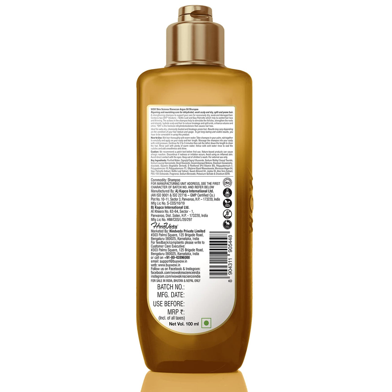 WOW Skin Science Moroccan Argan Oil Shampoo 100 ml