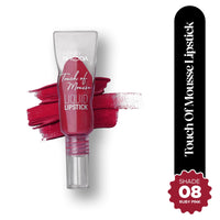 Hilary Rhoda Touch Of Mousse Lipstick | Matte Finish & Long Lasting | Infused with Vitamin E | Weightless & Liquid Lipstick with Mousse Finish | Smudge & Water Proof | Vegan - 5ml (Ruby Pink - Shade 08)