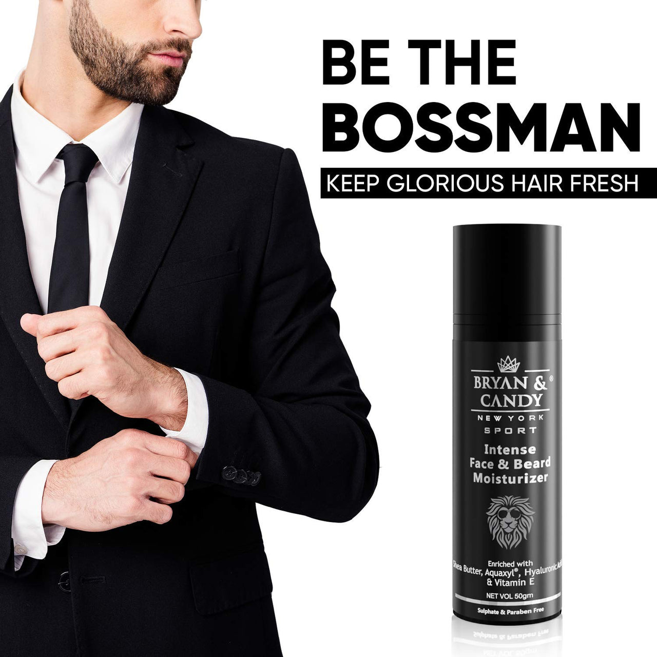 Bryan & Candy NewYork Lion Series Intense Face & Beard Moisturizer For Men | All Skin Types | 50 gm