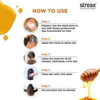 Streax Professional Spa Nourishment Hair Masque For Women|Normal To Dry Hair|Enriched With Honey&Vitamin E|Conditions,Softens&Detangles Hair|Reveals Softer,Smoother&Shinier Hair,200 G,1 Count