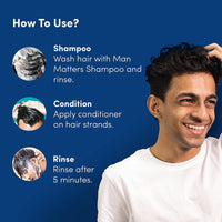 Man Matters Daily Use Anti-Dandruff Kit | Dandruff Removal Lotion, Daily Use Anti-Dandruff Shampoo & Conditioner (350ml) | Targets Dandruff & Relieves Scalp Irritation