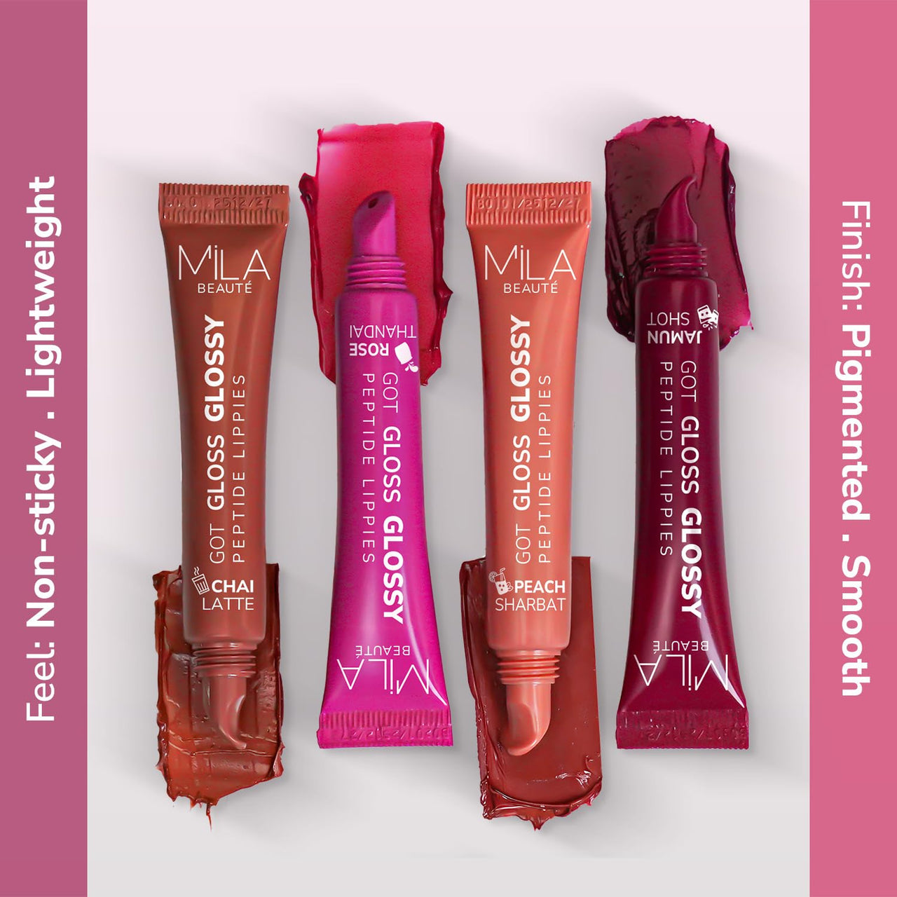Mila Beauté Peptide Lip Gloss Balm I With SPF & Hyaluronic Acid I Plump & Fuller Lips I Hydrating & Shiny Lip Balm Non Sticky I Highly Pigmented I Soft & Nourished Lips - Peach Sharbat