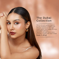 Pilgrim Glitter Lipstick For Women 4.2gm | Dubai Luxe Lifestyle - Chic Haseena Shade | Lipstick Infused with Vitamin E & Olive Oil | Glitter Formula With Matte Finish | Non Drying | All Skin Types