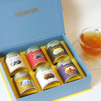 Golden Tips Flavoury Collection Darjeeling Tea Gift Box, Premium Assortment of First Flush, Second Flush, Autumn Flush, Green, White & Oolong Teas in Elegant Tin, Ideal for Gifting & Special Occasions