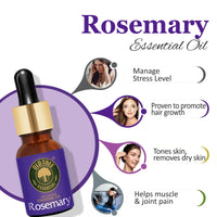 Old Tree Rosemary Essential Oil for Hair Growth for Women & Men (15ml) - Pure and Natural Oil with Dropper for Skin, Body, Diffuser, Aroma Therapy & Relaxation