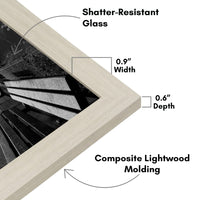 Americanflat 8x12 Picture Frame in Light Wood - Engineered Wood with Shatter Resistant Glass - Horizontal and Vertical Formats for Wall and Tabletop