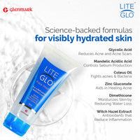 Lite Glo Face Wash for Combination Skin - Contains Vitamin C, Glycolic Acid and Mandelic Acid, Helps with optimal exfoliation, prevents dryness of skin, gives gentle cleanse | Protects, Nourishes and Repairs Skin | Paraben and SLES Free