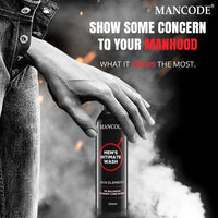 Mancode Intimate Wash For Men - Pack of 2 x 100ml with Tea Tree Essential Oil Ayurvedic & Natural Personal Intimate Hygiene Prevents Itching Irritation & Dryness Caused By Sweating Ball Wash for Men.