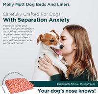 Molly Mutt Medium to Large Dog Bed Cover - Papillon Print - Measures 27x36x5 - 100% Cotton - Durable - Breathable - Sustainable - Machine Washable Dog Bed Cover