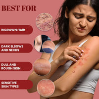 WildOak Aloevera, Sandalwood, Hibiscus Body Scrub | Lightens Dark Area like Neck & Elbows | Smoothen Bumpy Legs & Hands | Remove Dead Skin | Enriched with Pearl Paste, Orange Peel, Rose | 100gm