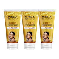 Globus Naturals Gold Peel Off Mask Enriched with Vitamin-E, For Golden Glow & Radiance, For Both Men & Women, Suitable For All Skin Types, 100g, Pack Of 3