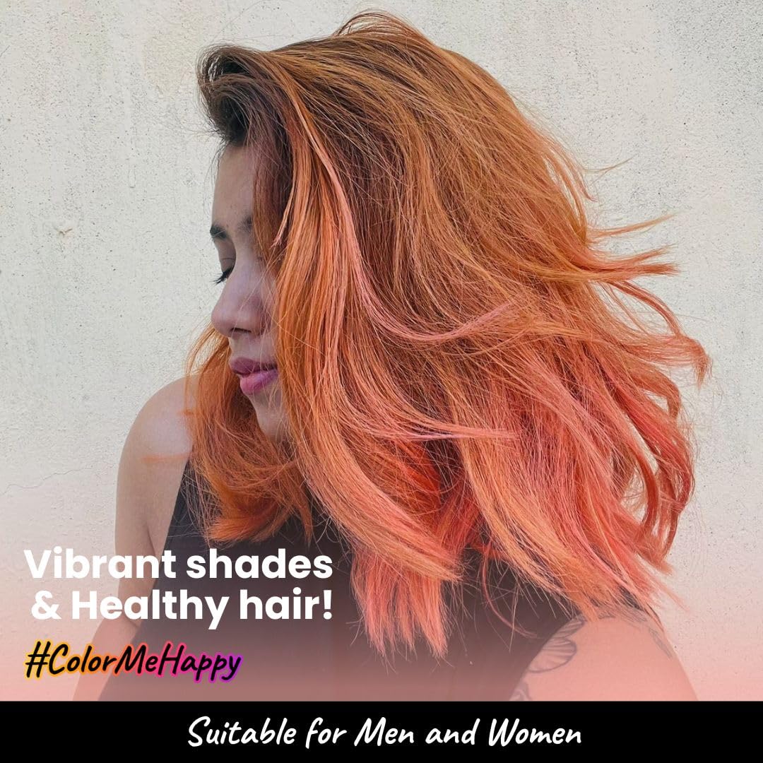 2.Oh! Italian-Peach Hair Color DIY Kit | Semi Permanent Color + Bleach for Highlights | With Plex & Argan Oil | Lightening Kit for Women & Men