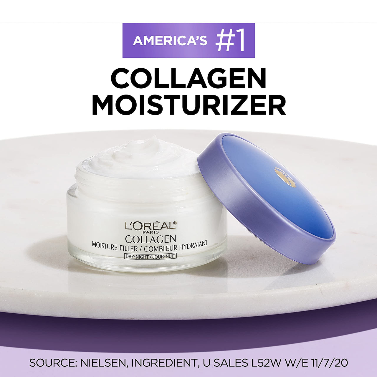 L'Oreal Paris Collagen Moisturizer Filler Fragrance-Free Day and Night Cream, 1.7 oz