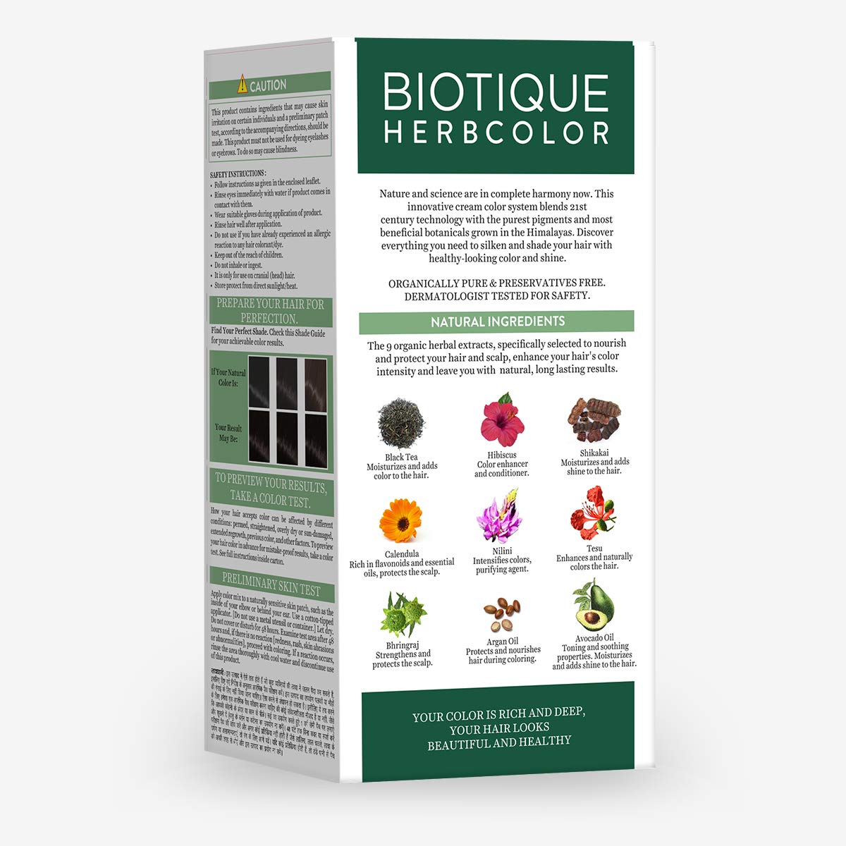 Biotique Bio Herbcolor Conditioning Hair Color, 50g + 110ml - Darkest Brown 3N (Pack of 1) & Biotique Bio Quince Seed Nourishing Face Massage Cream For Normal To Dry Skin, 50G