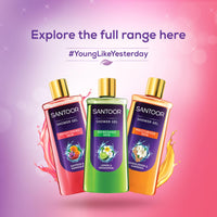 Santoor Brightening Shower Gel With Natural Saffron & Marigold Extracts| For Men & Women| For Glowing Skin| Suitable For All Skin Types| No Parabens| No Silicones| 250ml