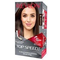Revlon Top Speed Hair Color for Women Brownish Black| 100% Grey Coverage in just 5 Minutes | Ammonia Free, Easy Application and Intense Conditioning