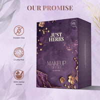 Just Herbs Perfect Gifting Glam Makeup Essentials Eid Gift Set with Blush Drops | Kajal | Ultra Matte Lipstick | Strobe Cream | Liquid Lipstick and Nail Paint for Women 200g
