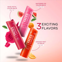 FACES CANADA Color Lip Balm - Rose Petal 03, 4.5g | Red Tint | 12HR Moisture | SPF 15 | Shea Butter, Vitamin C & E Enriched | Hydrating & Nourishing For Dry Chapped Lips | Softens Lips