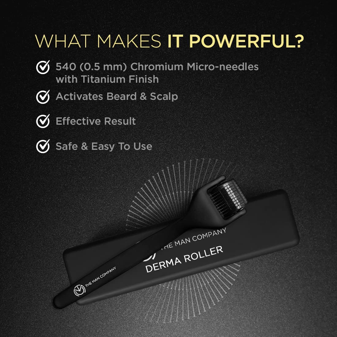 The Man Company Beard Booster Duo | Derma Roller + Beard Oil | Activates Hair Follicles | Accelerates Beard Growth, Fuller & Thicker Beard | Improves Patchy Beard