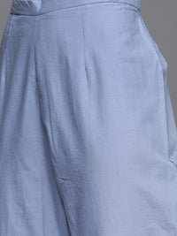 INDO ERA Women's  Cotton Blend Ethnic Motifs Straight Kurta Trousers with Dupatta Set (RRRRR4119)