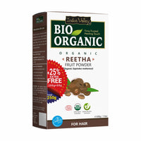 INDUS VALLEY Bio Organic Reetha Powder Sapindus Mukorossi 100% Organic & Chemical Free Skin Cleanser (250gm)