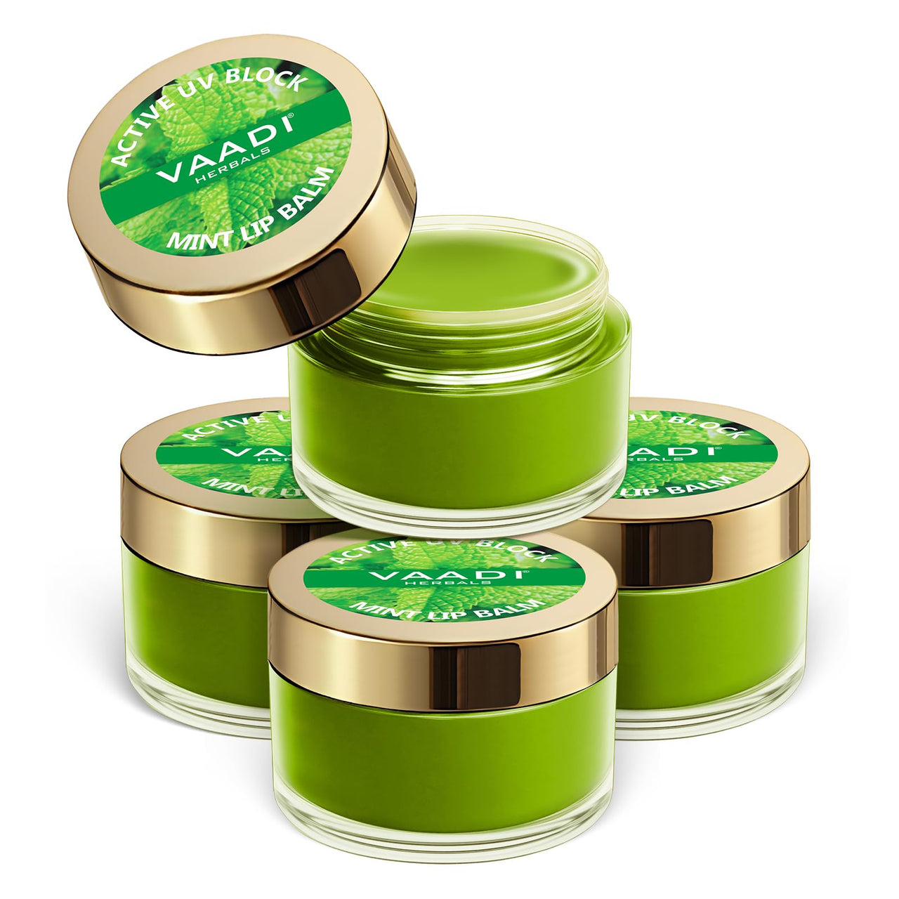 Vaadi Herbals Value Lip Balm, Mint, 4 x 10g