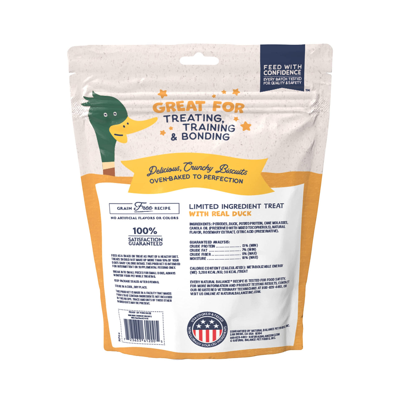 Natural Balance Limited Ingredient Rewards Crunchy Biscuits, Grain-Free Dog Treats for Adult Dogs of All Breeds, Duck Recipe, 14 Ounce (Pack of 1) 14 Ounce (Pack of 1)