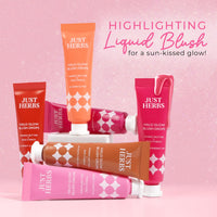 Just herbs Halo Glow Drop Blush Mango Butter + Rice Starch, Weightless Creamy Liquid Blush 10 ml (Strawberry Dip)