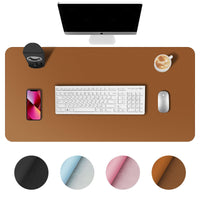 Desk Pad,Large Mouse Pad, Non-Slip PU Leathers Writing Pad,Desktop Protection Pad,Computer Desk Pad, Waterproof Table Mat, Desk Mat for Office and Home Writing (Brown;23.6