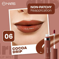 MARS Drip Lip Mist for Women (4.5 ml) (06-Cocoa Drip) Liquid Blush Hour | Dewy-Matte Finish | Highly Pigmented | Lightweight & Long-Lasting Formula | Effortless Application (12 ml) (03-SUNKISSED)