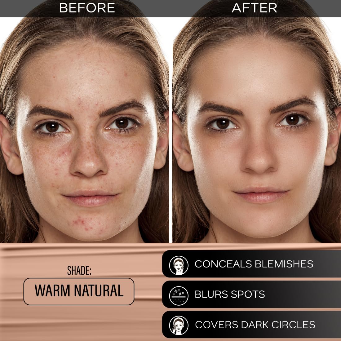 FACESCANADA Rose Glow Kit Medium Coverage Rose Gold Strobe Cream (30Ml) + Warm Natural All Day Hydra Matte Mini Foundation (15Ml) Makeup Kit For Women (Combo Pack Of 2)