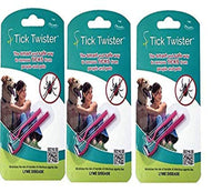 00100-P Triple, Pink, Three Sets Tick Remover Small and Large, 3 Pack