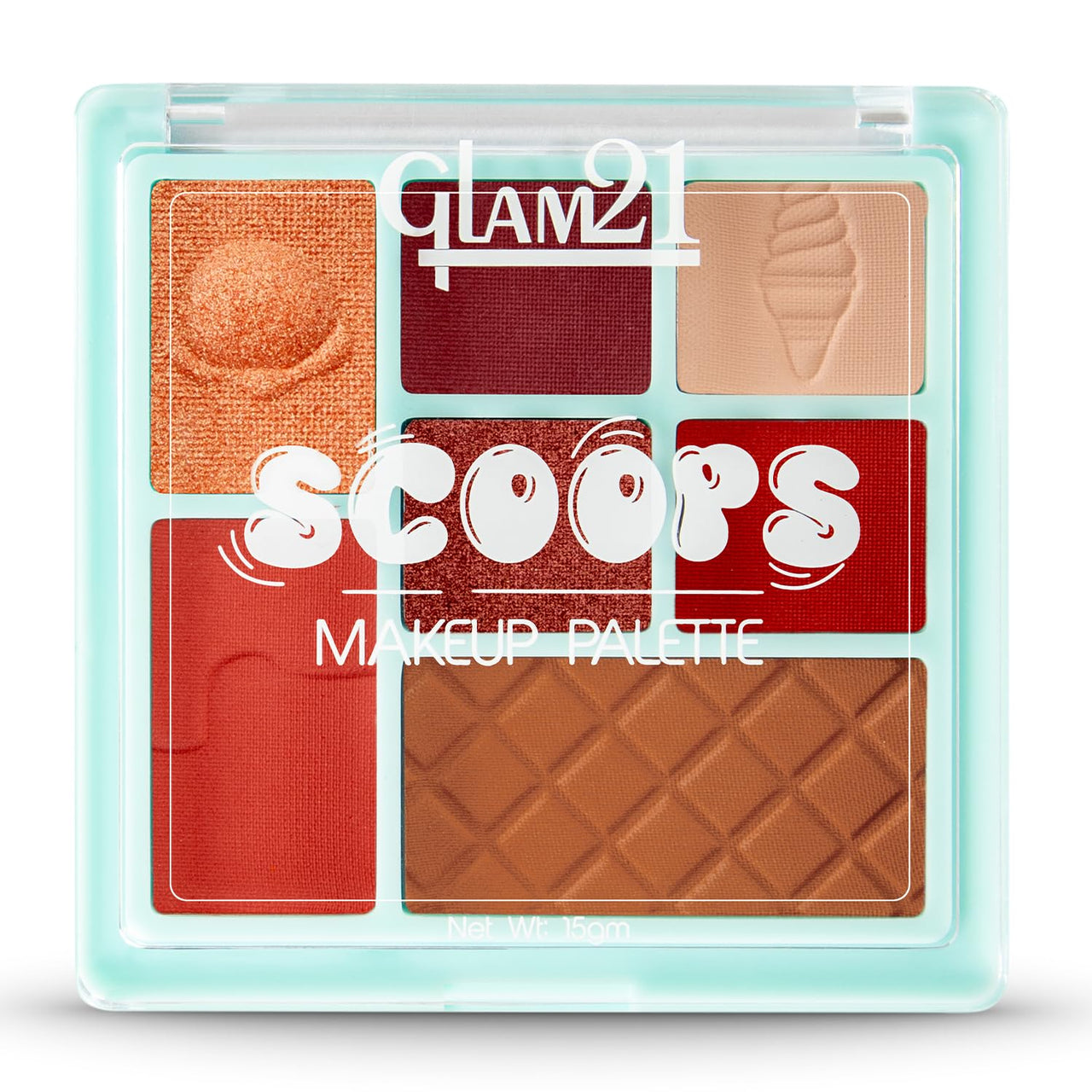 Glam21 Scoop Makeup Palette | Face Palette With Eyeshadow, Blusher, Contour and Highlighter | Mix of Mattes & Shimmers |Highly Pigmented | Travel-Friendly | All-in-One Kit | Caramel Crush|15gm