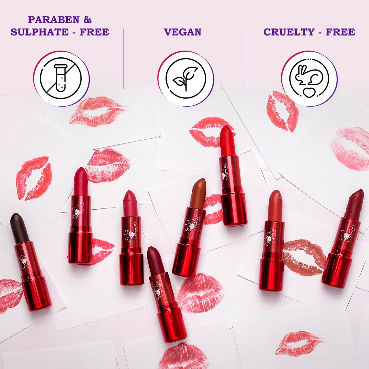 Clumsy Cat Glamorous Geet Matte Lipstick – Wine Shade | Long Lasting, Waterproof, Smudge-Proof & Non-Sticky | Burgundy Wine Lipstick for Women & Dusky Skin | Bold Daily Use Lip Color for Office, Party & College