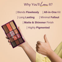 Hilary Rhoda Let’s Face It Face Palette | Highlighter & Blush | Contour | 9 Eyeshadows | Super-Fine Particles | No Fallout | Matte & Shimmer Finish -23.4g (Sun Downer |Shade 02)