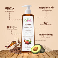 La Pink Coffee Shower Gel 250ml | Removes Tan & Give Deep Cleansing | For Soft, Radiant & Glowing Skin | 100% Microplastic Free Body Wash with Goodness of Coffee, Avocado & Juniper Berry Oil