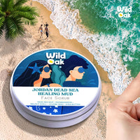 WildOak Jordan Dead Sea Mud Face Scrub | 2% Niacinamide | Deep Cleansing & Exfoliation | Removes Dead skin & Impurities | Fights Acne & Aging | De-Tan & Brightens | Pore Refining & Oil control | 100g