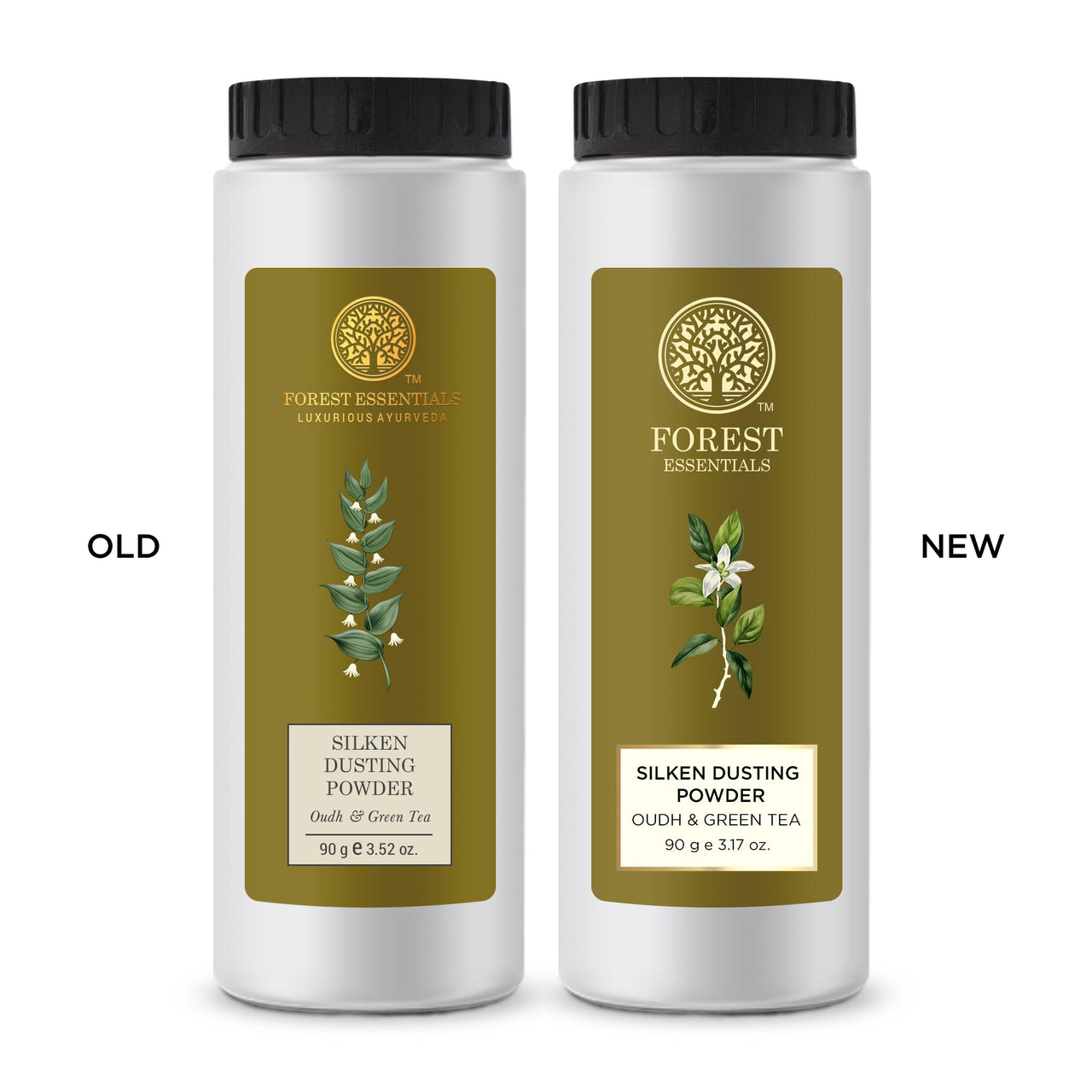 Mountain Valley Springs India Private Limited Forest Essentials Silken Dusting Powder Oudh & Green Tea | Natural Dusting Powder For Refreshing & Scented Skin | Talc-free | 90 g