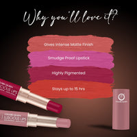 Colors Queen Luscious Lips Creamy Matte Lipstick | Highly Pigmented with Smooth Application | Smudge Proof & Waterproof | Long Lasting Lipstick for Women (Royal Rust Maroon - 3.5g)